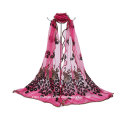 Women Embroidered Peacock Long Shawl Scarf